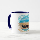 Zwei Scotties am Strand Tasse (Vorderseite Links)