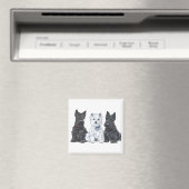 Zwei Scotties und ein Westie Magnet (In Situ (Geschirrspüler))