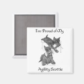 Zwei Scottish Terriers Agility Magnet (Vorderseite/Rückseite)