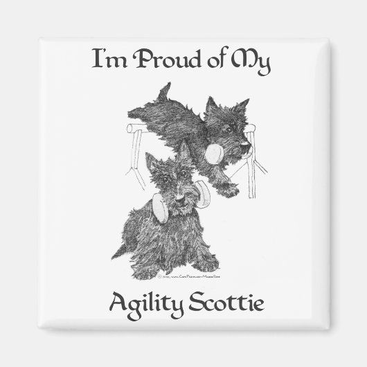 Zwei Scottish Terriers Agility Magnet (Vorne)
