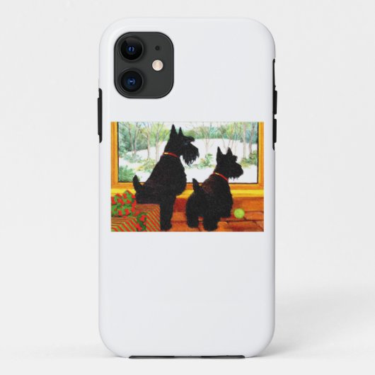 Zwei Scotty Hunde zu Weihnachten Case-Mate iPhone Hülle (Rückseite)