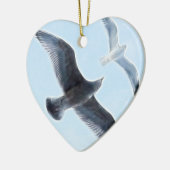 Zwei Seemöwen Keramikornament (Links)