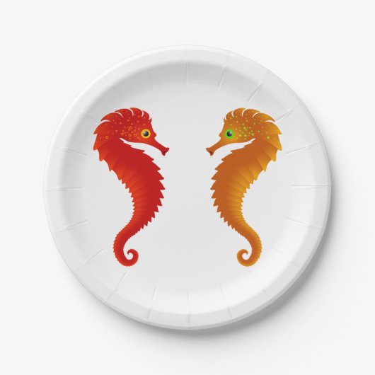 Zwei Seepferd Paper Teller (Vorderseite)