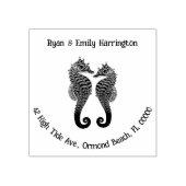 Zwei-Seepferdchen-Adresse Gummistempel (Prägung)