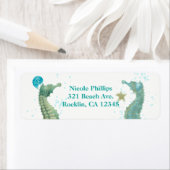 Zwei Seepferde Wasserfarben Strand Hochzeit Einlad (Insitu)