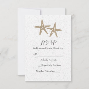 Zwei Seesterne Strand-Junggesellinnenabschied Hoch RSVP Karte