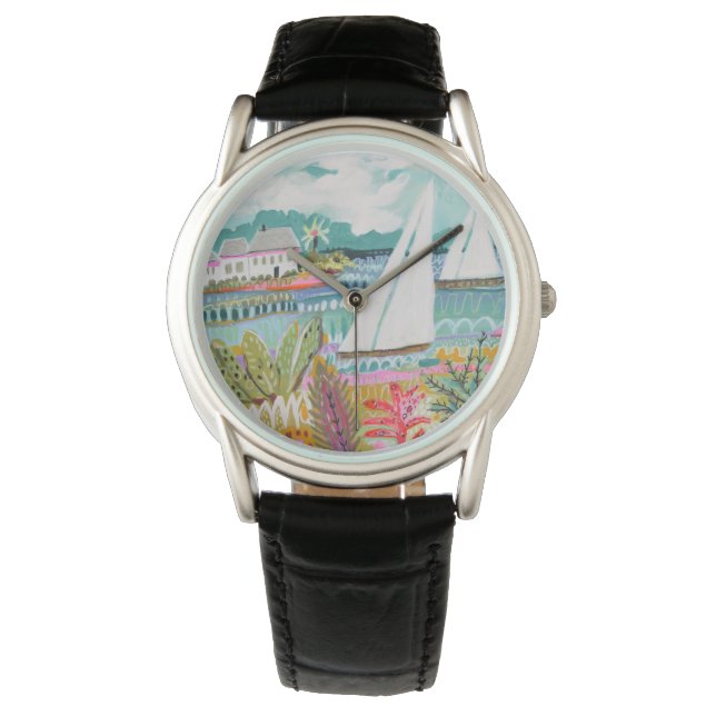 Zwei Segelboote Armbanduhr (Vorderseite)