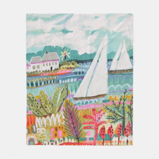 Zwei Segelboote Fleecedecke (Vorderseite)