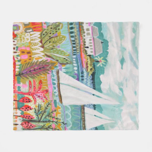 Zwei Segelboote Fleecedecke (Vorderseite (Horizontal))