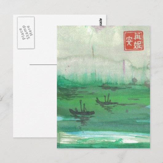 Zwei Segelboote Postkarte (Vorne/Hinten)