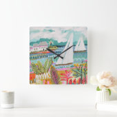 Zwei Segelboote Quadratische Wanduhr (Zuhause)