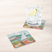 Zwei Segelboote Rechteckiger Pappuntersetzer (Vor Ort)