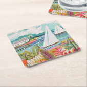 Zwei Segelboote Rechteckiger Pappuntersetzer (angewinkelt)