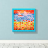 Zwei Segelboote Red Sky Leinwanddruck (Insitu (Holzboden))