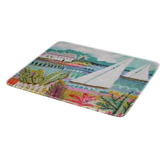 Zwei Segelboote Schneidebrett (Ecke)