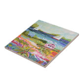 Zwei Segelboote und Hütte Fliese (Seite)