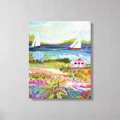 Zwei Segelboote und Hütte Leinwanddruck (Vorderseite)