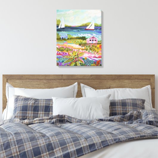 Zwei Segelboote und Hütte Leinwanddruck (Insitu (Schlafzimmer))