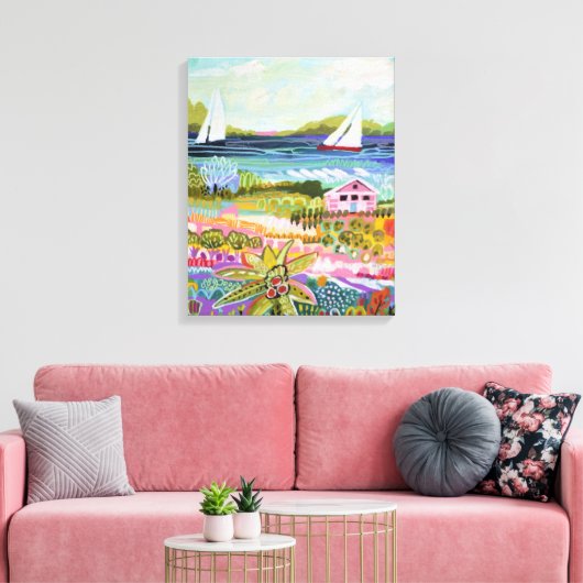 Zwei Segelboote und Hütte Leinwanddruck (Insitu (Wohnzimmer))