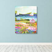 Zwei Segelboote und Hütte Leinwanddruck (Insitu (Holzboden))