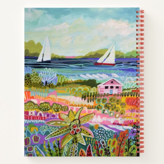 Zwei Segelboote und Hütte Notizblock (Rückseite)