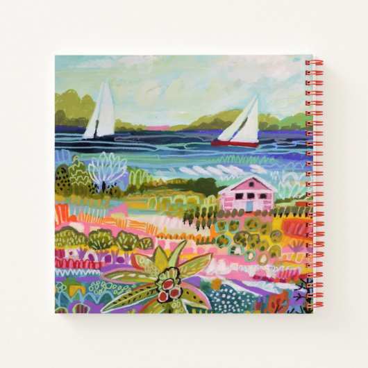 Zwei Segelboote und Hütte Notizblock (Rückseite)