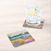 Zwei Segelboote und Hütte Rechteckiger Pappuntersetzer (Vor Ort)