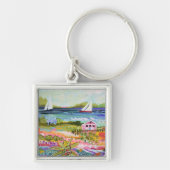 Zwei Segelboote und Hütte Schlüsselanhänger (Vorne)