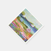 Zwei Segelboote und Hütte Serviette (Ecke)