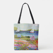 Zwei Segelboote und Hütte Tasche (Rückseite)