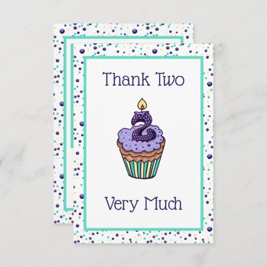 Zwei sehr vielen Dank Dankeskarte (Vorne/Hinten)