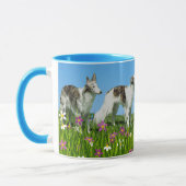 Zwei Seidenwindhunde Tasse (Links)