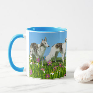 Zwei Seidenwindhunde Tasse