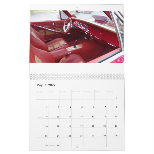 Zwei Seite, Medium, Prostraßen-Dodge des weißen Kalender (Mai 2027)