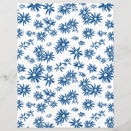 Zwei Seiten blaue Blumenkadelle