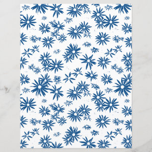 Zwei Seiten blaue Blumenkadelle