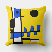 Zwei Seiten der Ethnizität Gelb Blau Schwarz-weiß Kissen (Vorderseite)