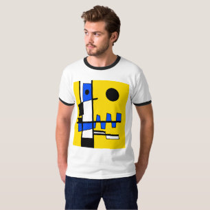 Zwei Seiten der Ethnizität Gelb Blau Schwarz Weiß T-Shirt