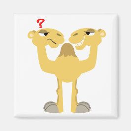 Zwei Seiten desselben Cartoon Camel Magnet