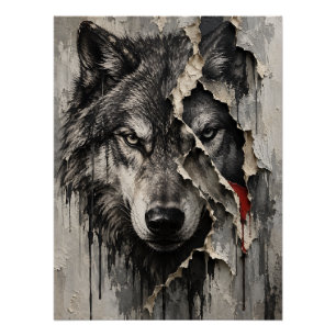 Zwei Seiten desselben Wolfes Poster
