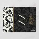 Zwei Seiten Elfenbein, Gold und Schwarze Tischnumm Postkarte (Rückseite)