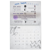 Zwei Seiten großer Kalender, Mondphasen Kalender (Jan 2026)