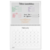 Zwei Seiten großer Kalender, weißer Kalender (Feb 2026)