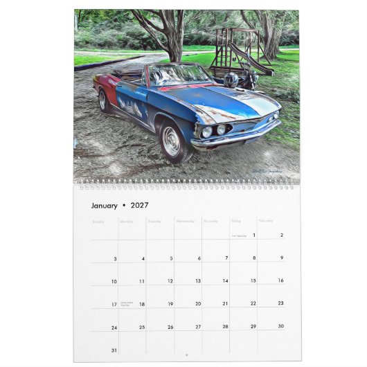Zwei Seiten großer Korvare Kalender (Jan 2027)