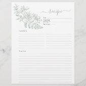 Zwei Seiten grüne Rezept-Seite für Binder (Hinten)