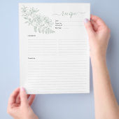 Zwei Seiten grüne Rezept-Seite für Binder (Hand)