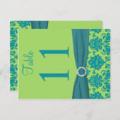 Zwei Seiten grüne und türkisfarbene Damaskus-Tisch Postkarte (Vorne/Hinten)