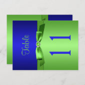 Zwei Seiten Limon und Royal Blue Tischnummer (Vorne/Hinten)