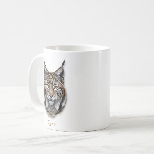 Zwei-Seiten-Lynx-Kaffee-Tasse Kaffeetasse (Vorderseite Links)