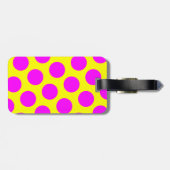 Zwei Seiten Magenta und Gelbe Polka Punkte Gepäckanhänger (Rückseite horizontal)